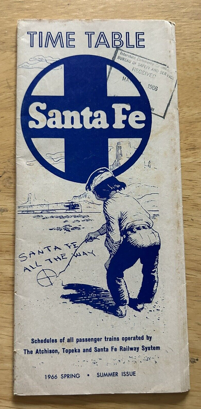 SANTE FE TIMETABLE 1966 SPRING/SUMMER