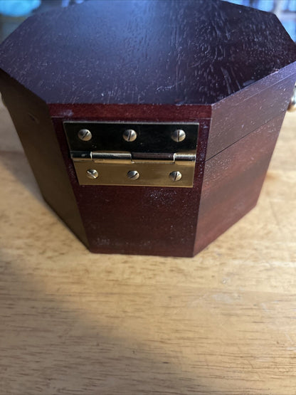 German Desk  Clock in Box      box:  5.5x 5.5x 4 inches   clock:3.5 inches round