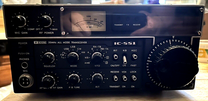 ICOM 50 MHZ ALL MODE TRANSCEIVER MODEL IC-551 BASE STATION (HAM RADIO)-WORKING