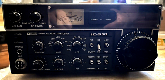 ICOM 50 MHZ ALL MODE TRANSCEIVER MODEL IC-551 BASE STATION (HAM RADIO)-WORKING