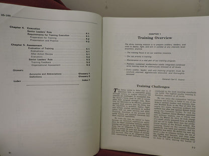 1988 TRAINING the FORCE Soldiers, Units &  Leaders FM 25-100 MANUAL