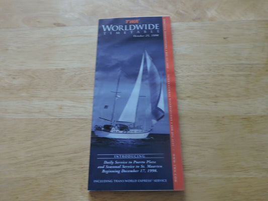 TWA Worldwide Timetable Effective October 25, 1998