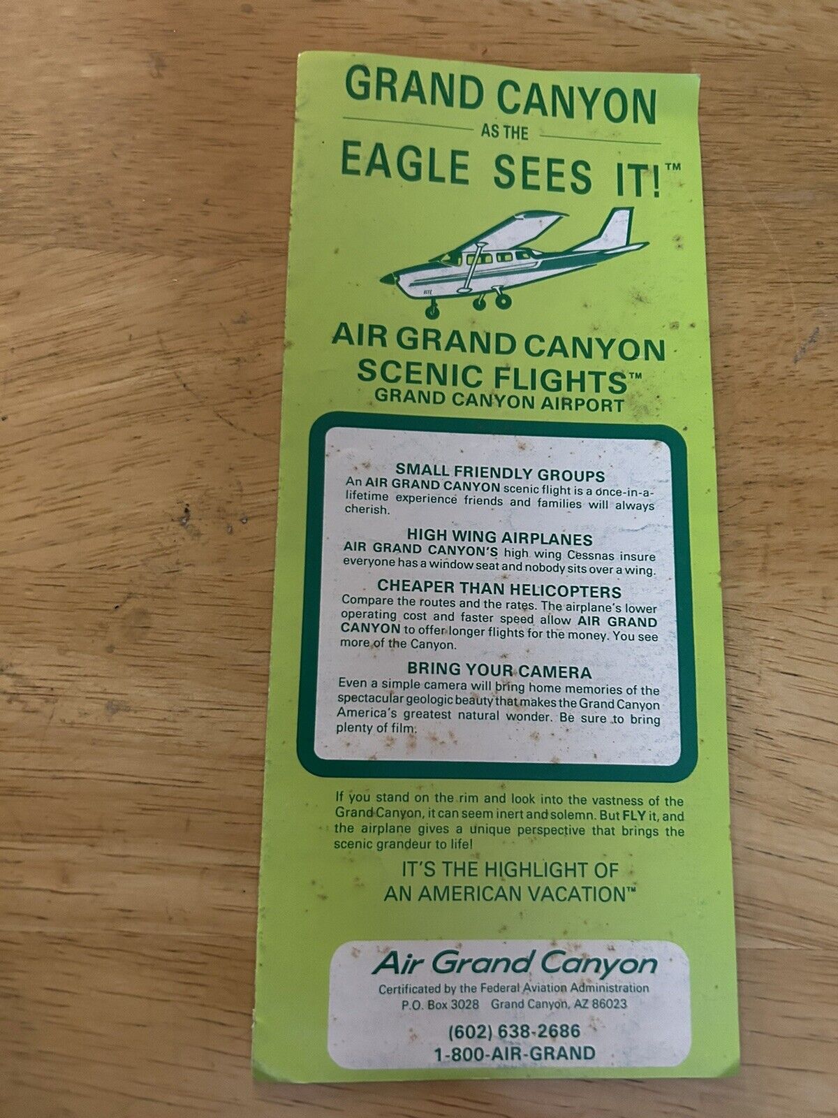 GRAND CANYON AS THE EAGLE SEES IT!  AIR GRAND CANYOU SCENIC FLIGHTS