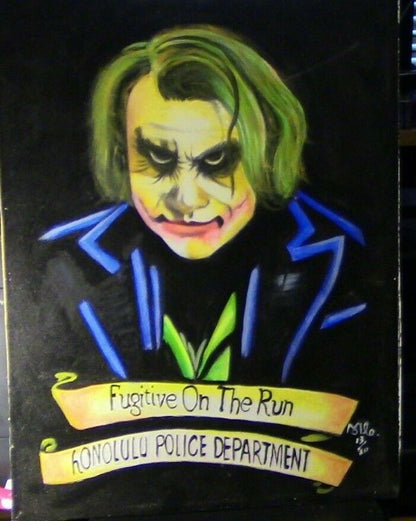 "The Joker, Fugitive On The Run" Acrylic Painting, Artist Signed/Numbered