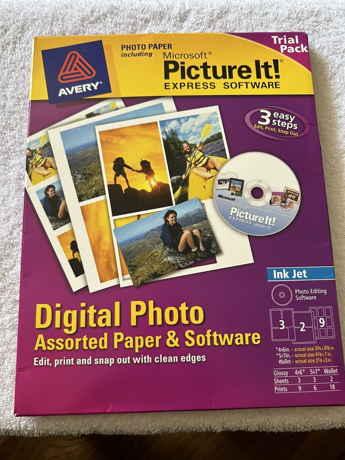 LOT OF PHOTO PAPER: CANNON & HP 15 SHEETS OF 4X6 " AND 15 SHEETS OF 5X7" SIZE