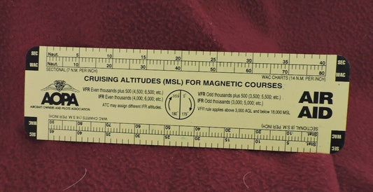 AOPA Air-Aid Cruising Altitudes (MLS) For Magnetic Courses Ruler