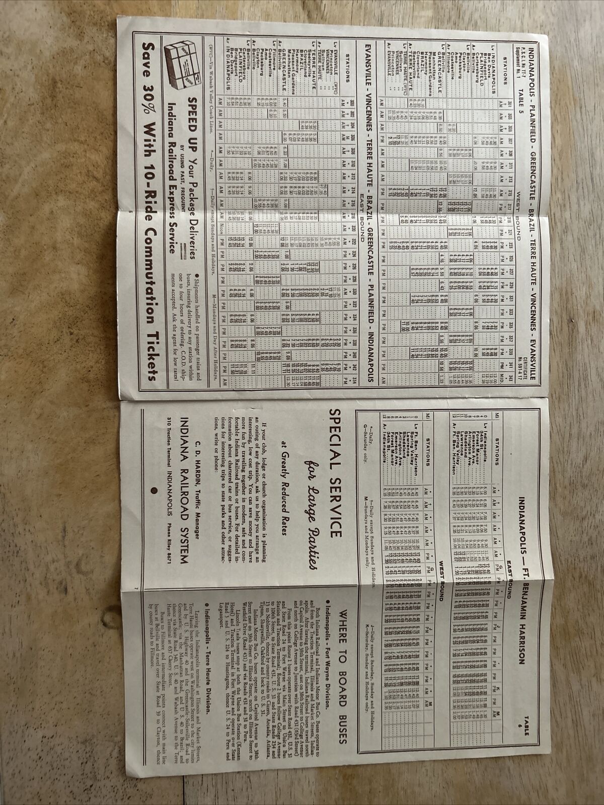 Indiana Railroad System Electric Train and Motor Coach Sep 29 1940