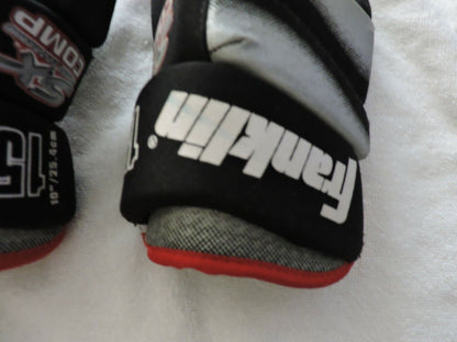 FRANKLIN STREET EXTREME COMP GLOVES  (BLACK AND SILVER AND RED)