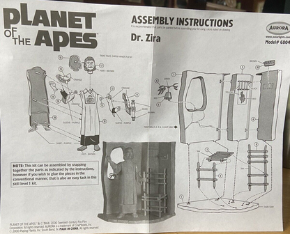 The Planet of the Apes Aurora MODEL # 6804 "MIRA" (OPEN BUT UNASSEMBLED)