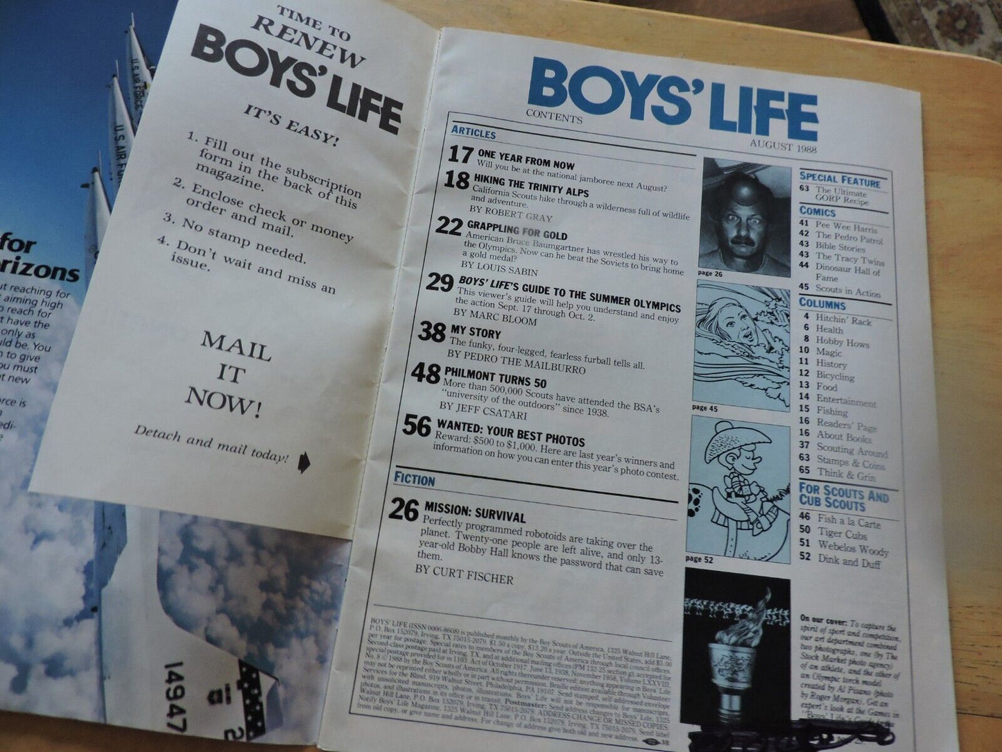 BOYS' LIFE MAGAZINE--INSIDE: YOUR GIDE TO THE OLYMPIC GAMES