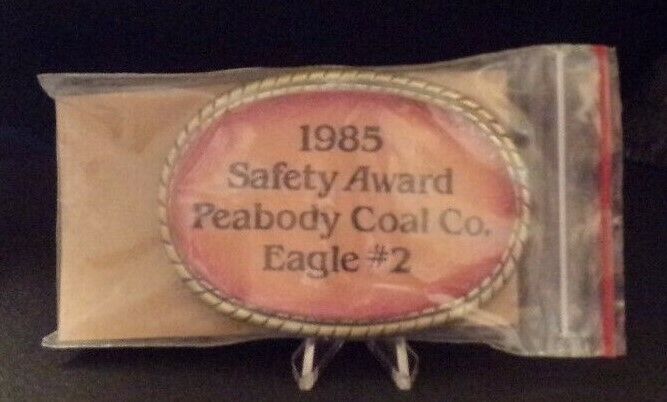 1985 Safety Award Peabody Coal Co. Eagle #2 Belt Buckle