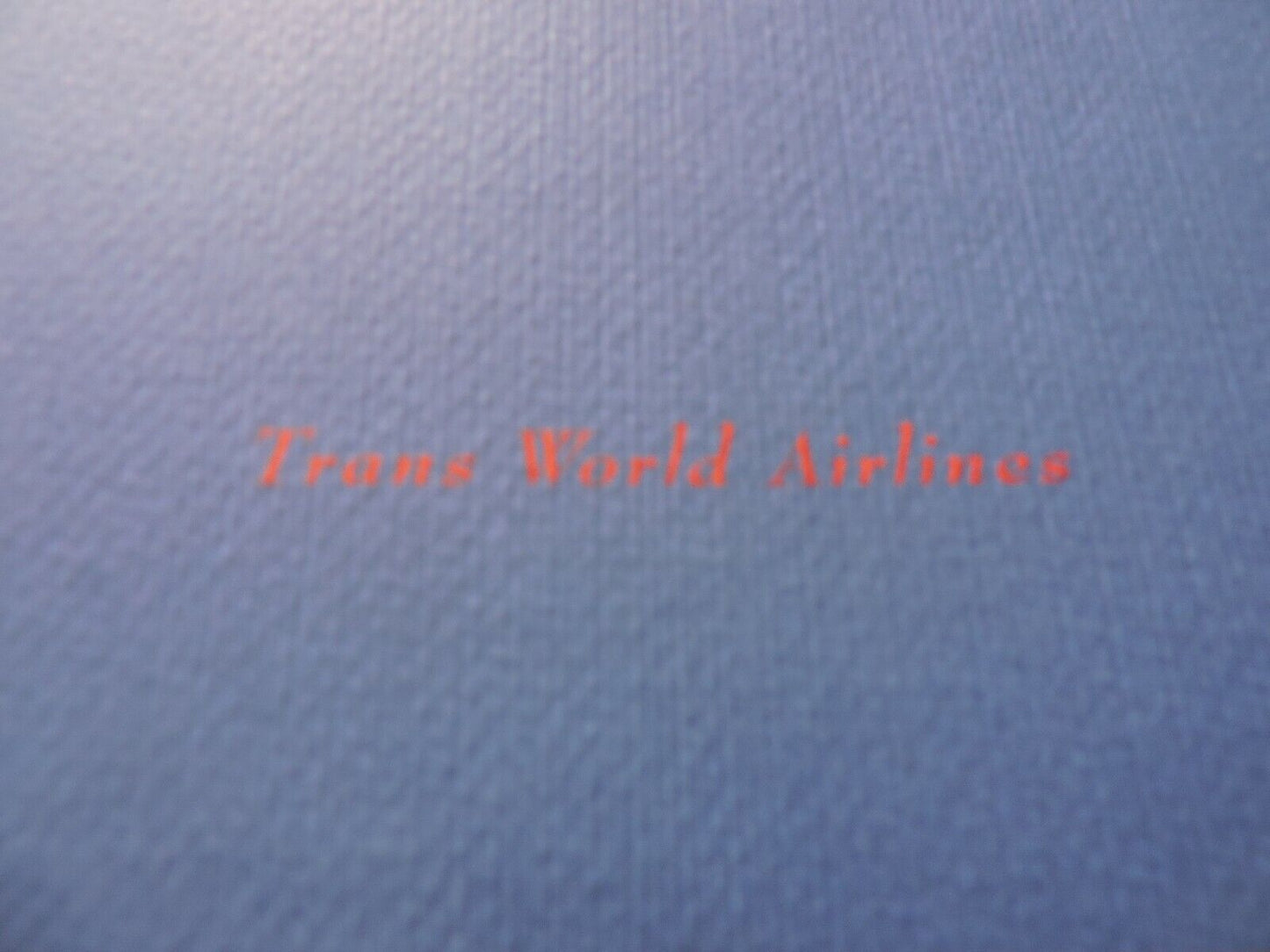 COLLECTIBLE TRANS WORLD AIRLINE ROYAL AMBASSADOR FLIGHT MENU