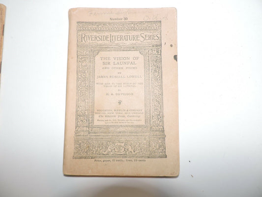 Riverside Literature Series No. 30 -The vision of Sir Launfal--1876