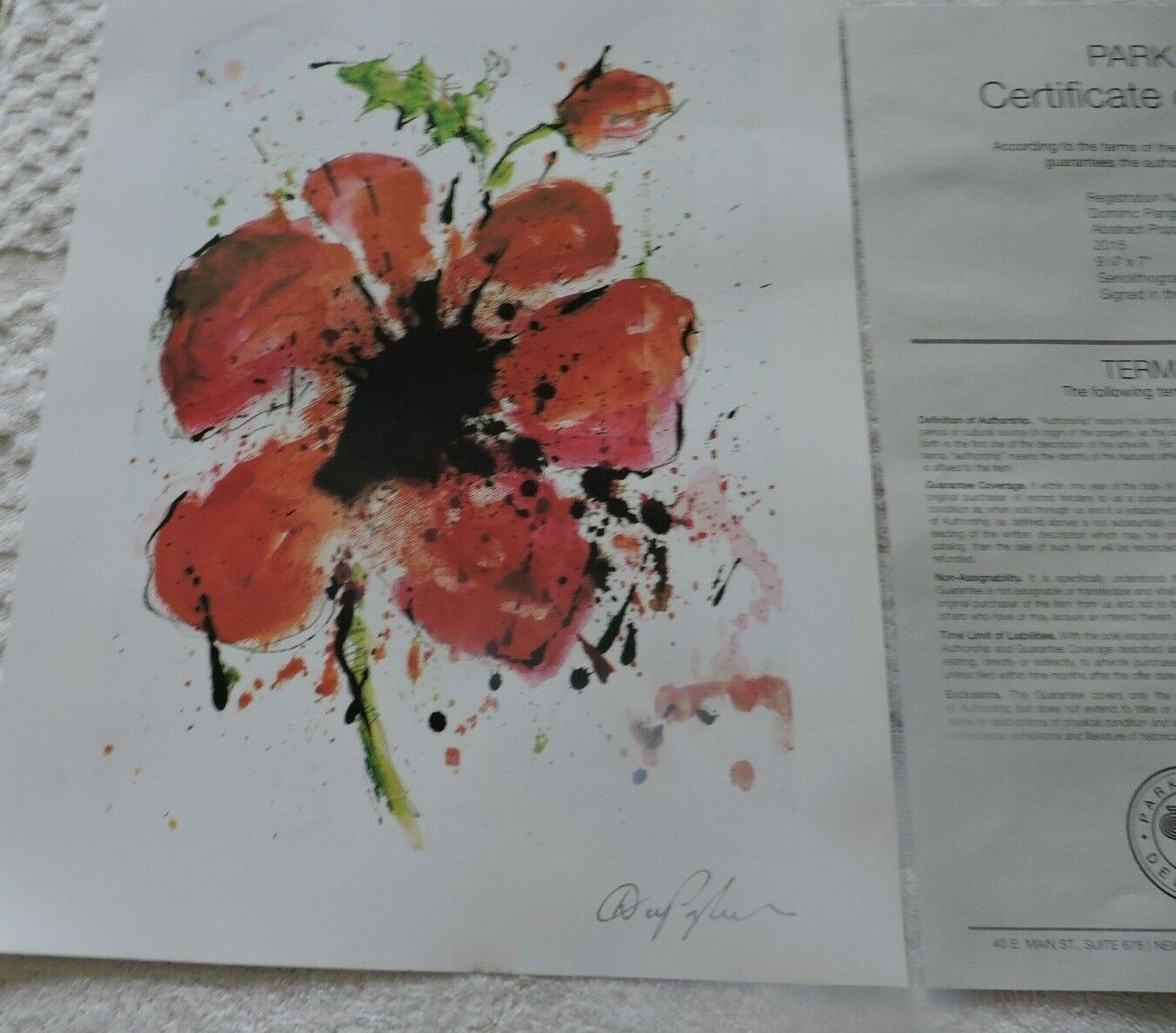 ARTIST:  DOMINIC PANGBORN--"ABSTRACT POPPY"  2015  91/4X7  INCHES/ COA