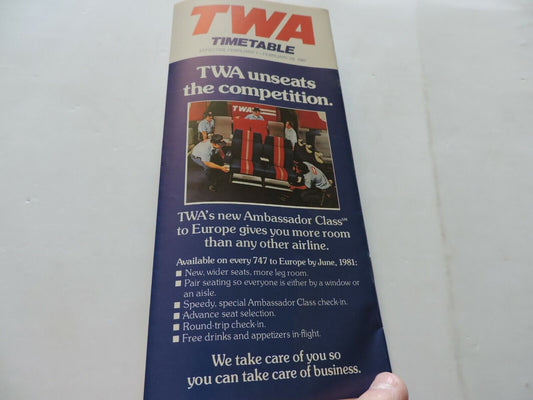 TWA  TIMETABLE   FEBRUARY 1-28, 1981