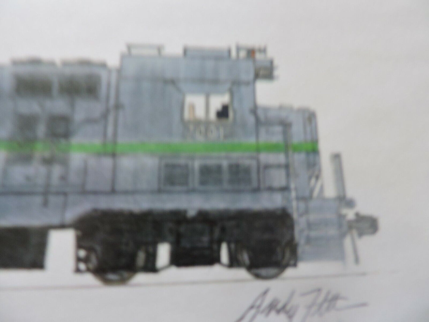 MID SOUTH TRAIN  ENGINE SIGNED & NUMBERED  PRINT 14X8.5 INCHES