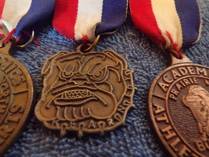 Vintage Set of 3 H/S Academic Medals: Blue Springs/North Kearney/Prairie View MO