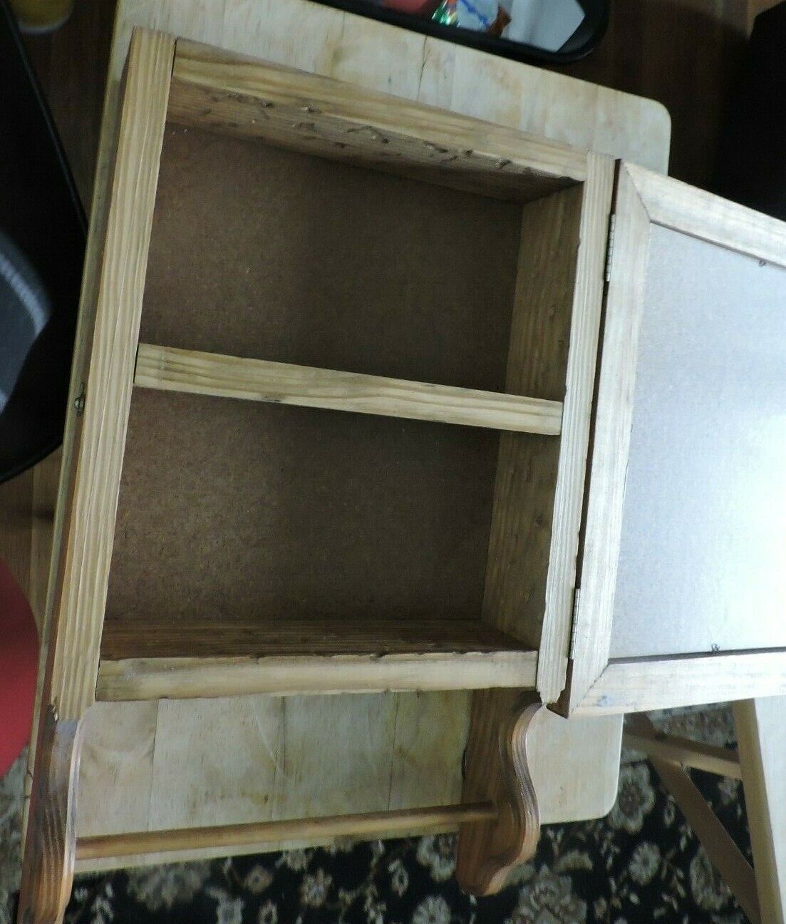 WALL  HANGING CABINET-17X10.5X3.5 INCHES WITH COCA COLA PICTURE ON FRONT, OPENS