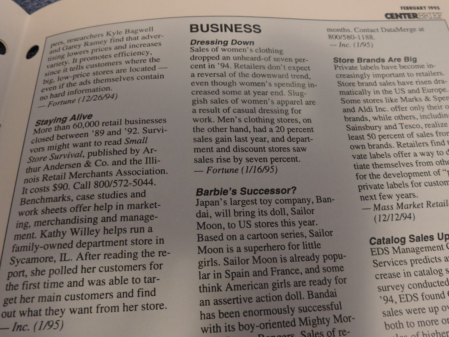 The Carlson Report (Feb. 1995): Security Options for Open Centers (Signed)