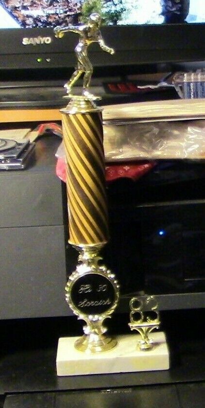 Bowling Trophy-WOMEN- (Ready for a new engraving plate) 15" Tall, Hi 30 Scratch