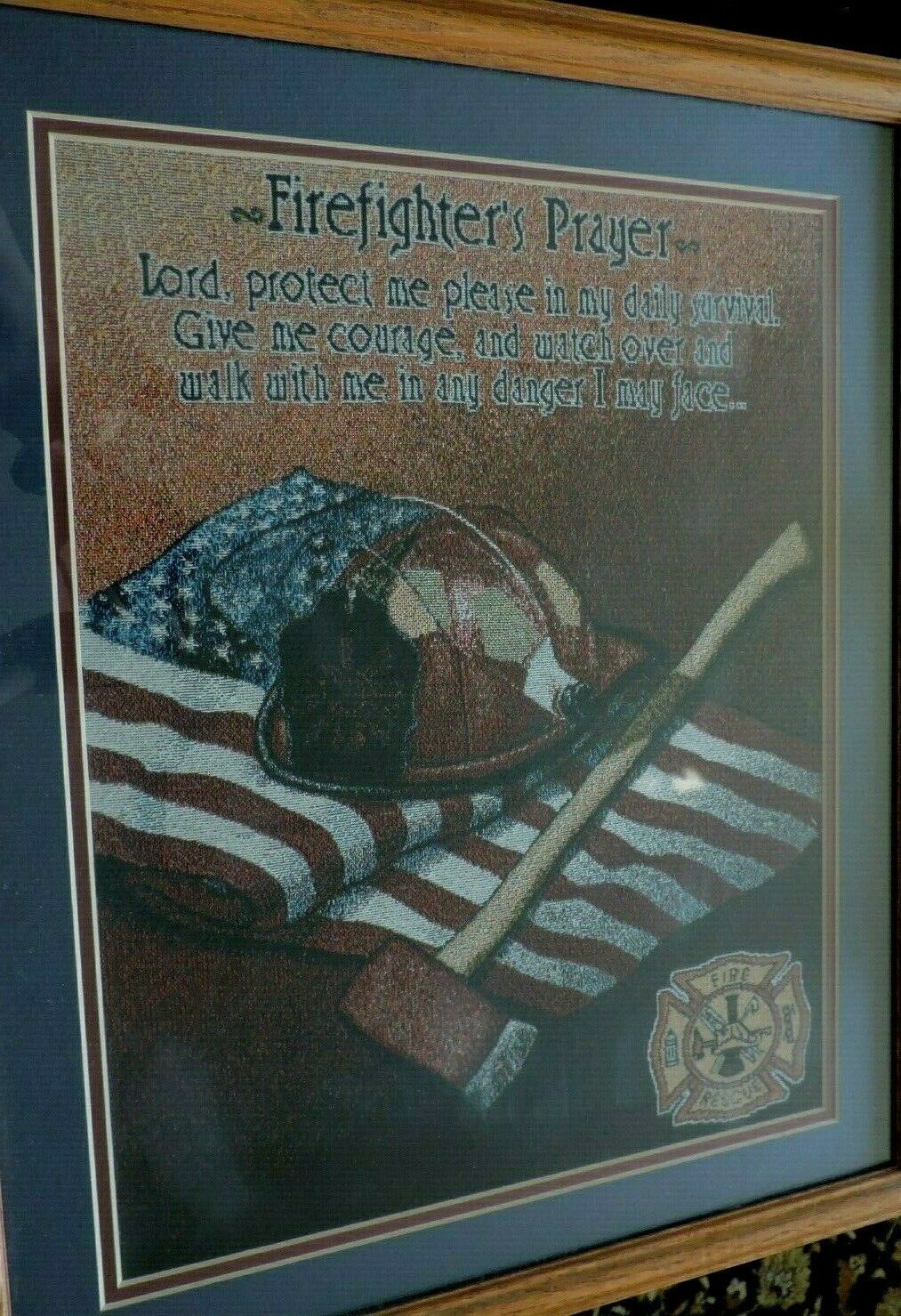 FIREFIGHTER'S PRAYER FRAMED ARTWORK  22X18 INCHES