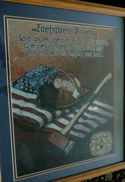 FIREFIGHTER'S PRAYER FRAMED ARTWORK  22X18 INCHES