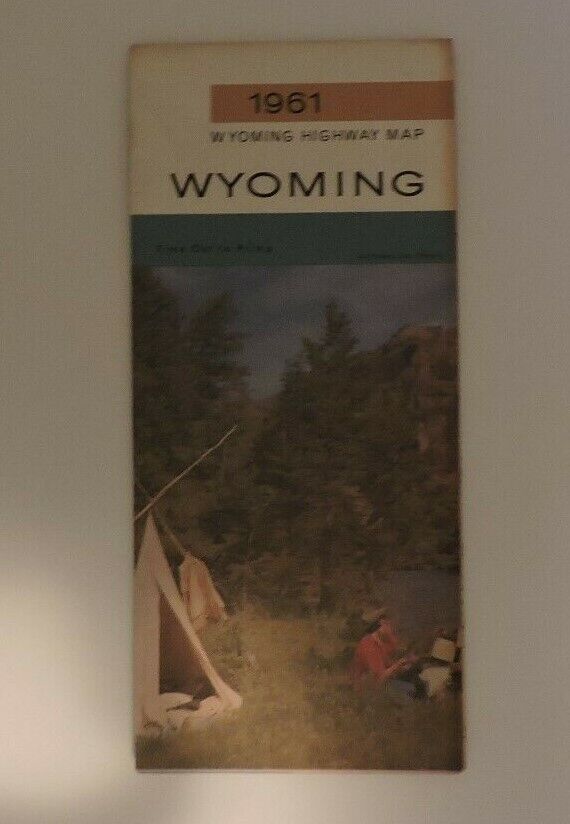 Vintage 1961 Wyoming Welcomes You Map