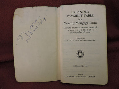 SENTINEL  FEDERAL SAVINGS & LOAN  KANSAS CITY MO.1969  EXPANDED PAYMENT TABLE