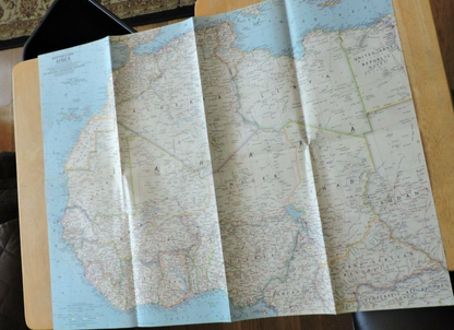 NATIONAL GEORGRAPHIC MAP OF NORTHWESTERN  AFRICA 1966