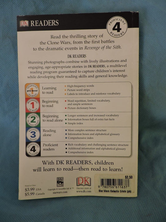 STAR WARS GALACTIC CRISIS!  2005 DK READERS LEVEL 4