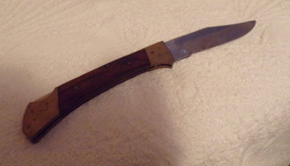 Bronze Handled, Stainless Steel Single Blade Pocket Knife (Locking Blade)