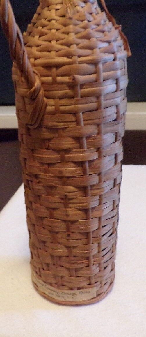 Fragal Lisbon Wine Bottle with Handwoven Basketweave Design and Clown Cork