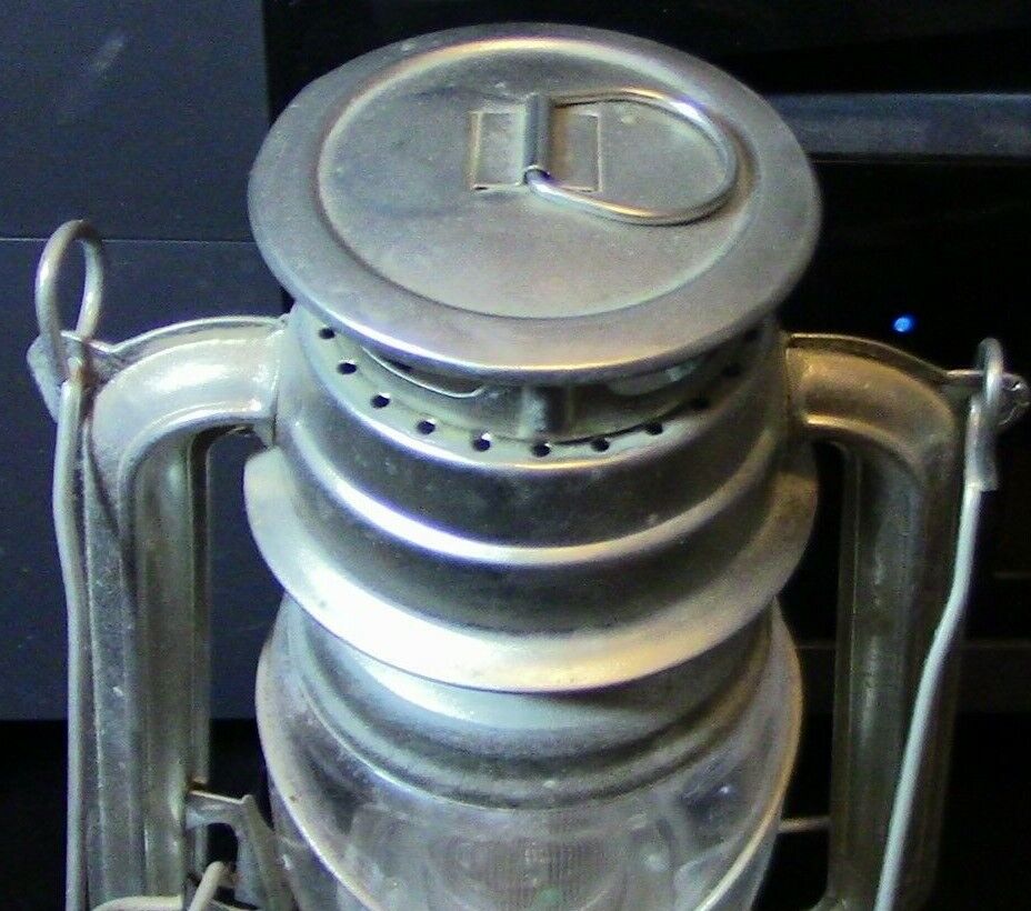 Silver "Olde Brooklyn" Battery Operated Lantern with Clear Glass Globe