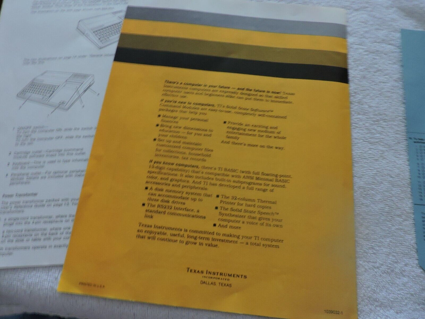 TEXAS INSTRUMENTS 1981 OUICK STEPS BIIJ TI T1-99/4A COMPUTER