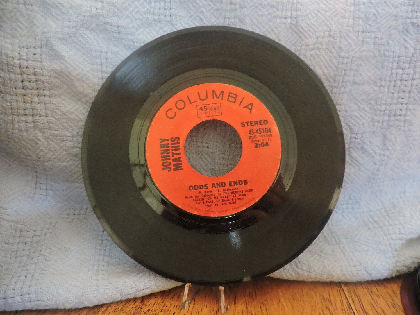 Johnny Mathis: For All We Know and Odds And Ends Vinyl Record 45 RPM