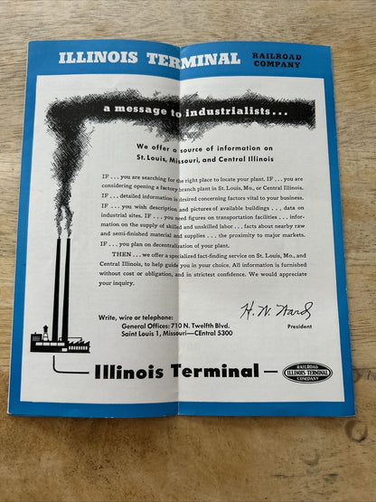 Illinois terminal Time Table Book Sep 30, 1951