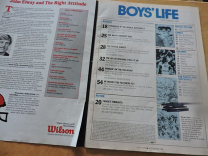 BOYS' LIFE MAGAZINE SEPT 1988-READING:THE KEY TO WORLD'S OF FANTASY & ADVENTURE