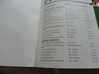 SET OF DAIMLER CHRYSLER CORPORATION TECHNICAL SERVICE BULLETINS & REVISIONS