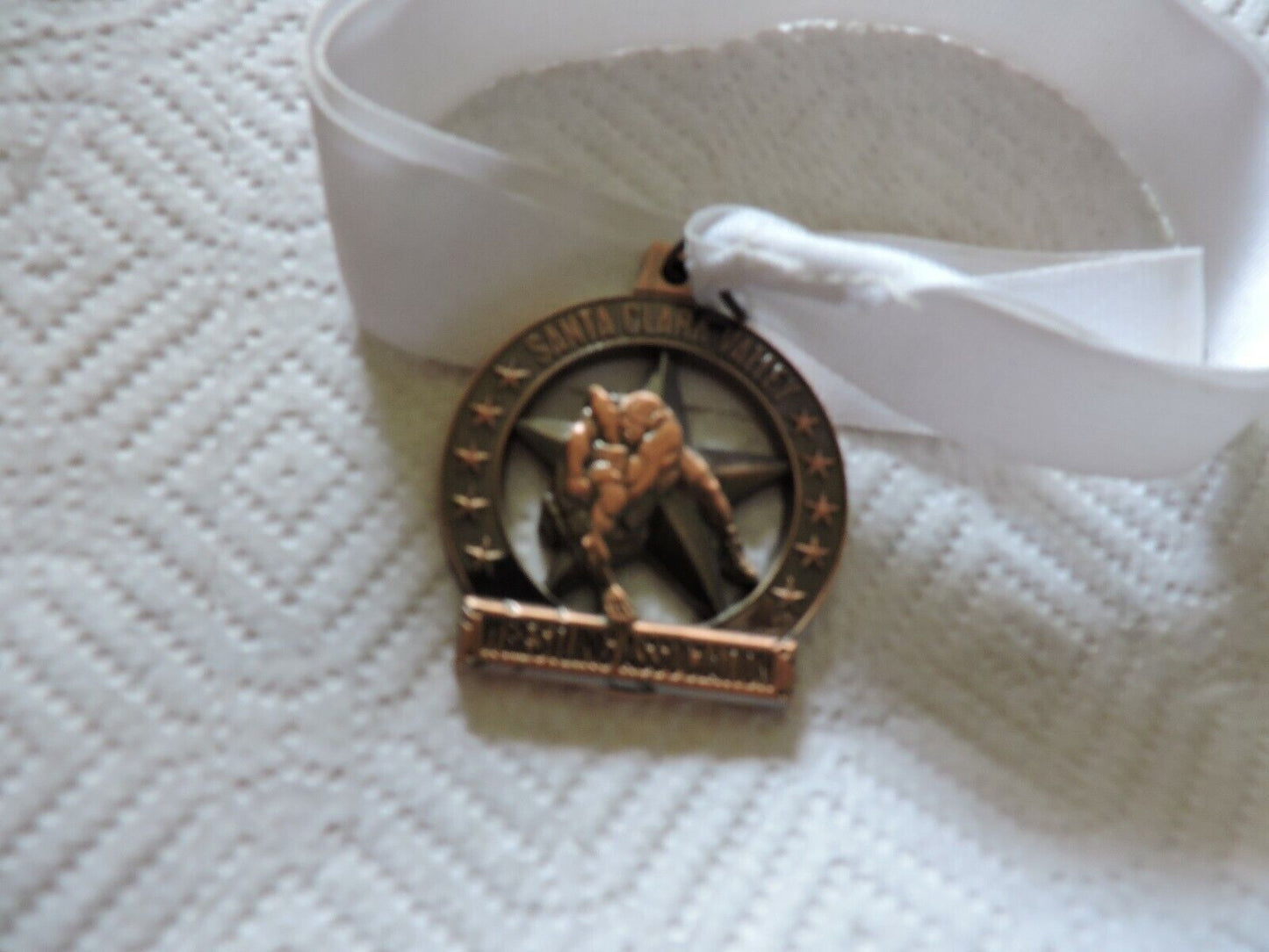 SANTA CLARE VALLEY WRESTLING ASSOCIATIONS  MEDAL WITH WHITE RIBBON