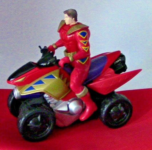 Bandai Red Power Ranger on his Motorcycle
