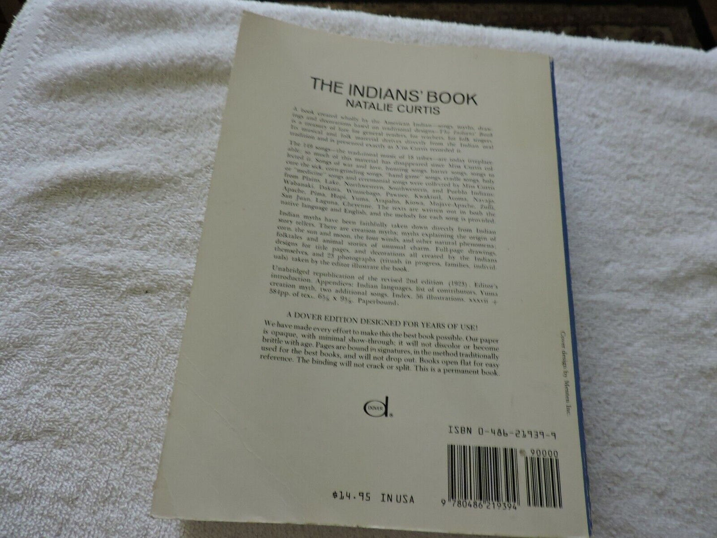 THE INDIANS' BOOK SONGS AND LEGENDS OF THE AMERICAN INDIANS-NATALIE CURTIS 1950