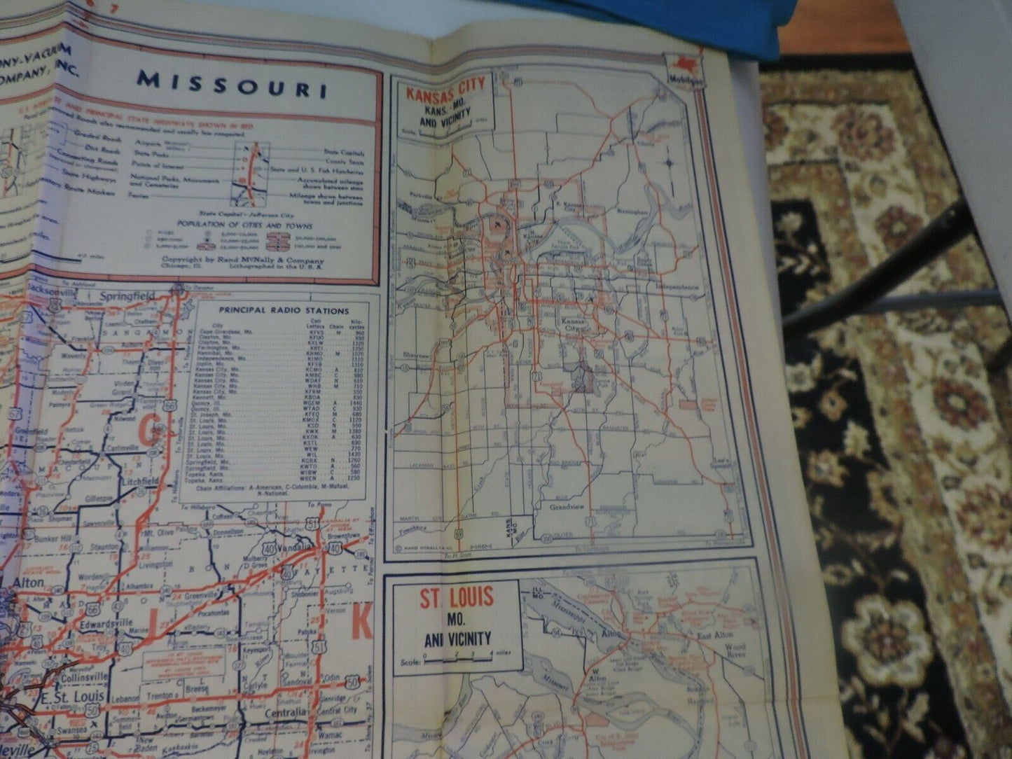MIRACLE FOLD ROAD MAP OF  MISSOURI  (MOBIL)