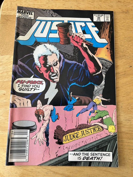 Marvel New Universe Comics:  PSI Force-Justice Issue #30, April, 1989