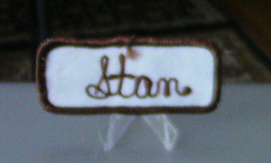 Uniform, Name Patch:STAN (White Background/Brown Outline)