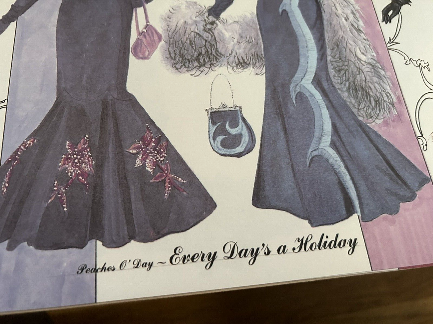 THREE SHEETS OF BEAUTIFUL OUTFITS--NO DOLL--BEULALI PEEL ME A GRAPE