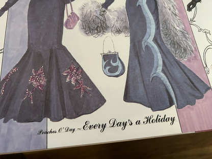 THREE SHEETS OF BEAUTIFUL OUTFITS--NO DOLL--BEULALI PEEL ME A GRAPE