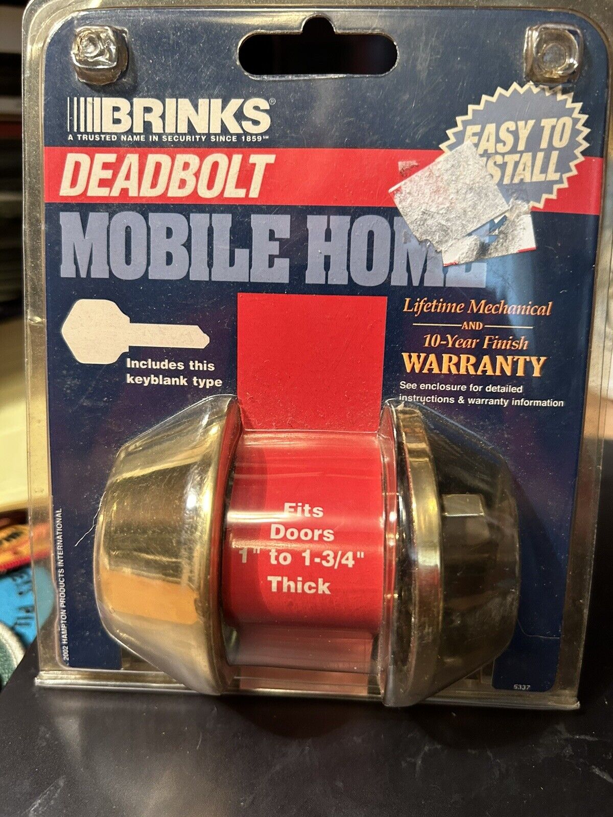 Brinks Deadbolt (Mobil Home) Fits doors 1 "- 1 3/4" Thick Doors, Brand New