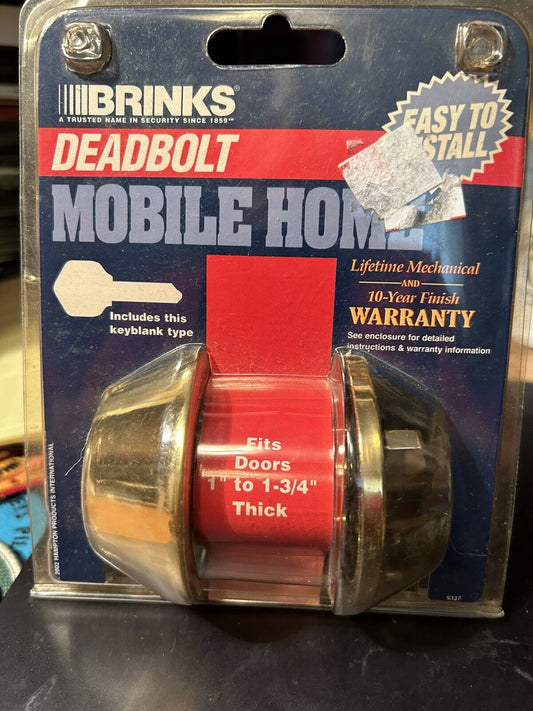 Brinks Deadbolt (Mobil Home) Fits doors 1 "- 1 3/4" Thick Doors, Brand New