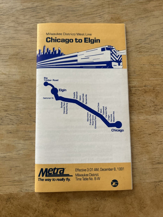 Milwaukee District Time Tables Dec 8 1991 Metra