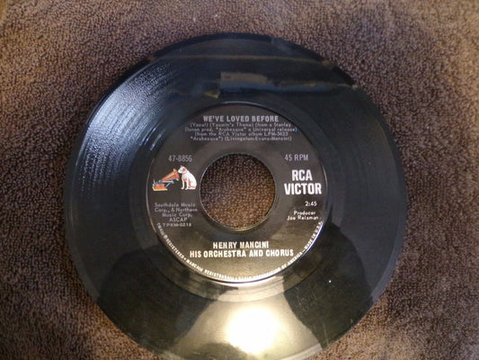 Henry Mancini Presents: We've Loved Before & Arabesque Vinyl Record 45RPM